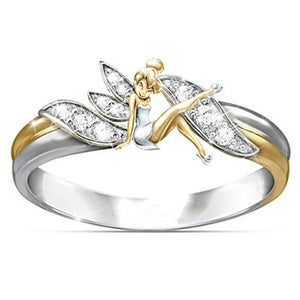 Fairy Angel Cross Heart Ring