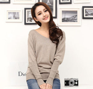 Cashmere sweaters fashion sexy V-neck