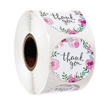 Kép betöltése a galériamegjelenítőbe: Pink Paper Label Stickers Gold Thank You Sticker
