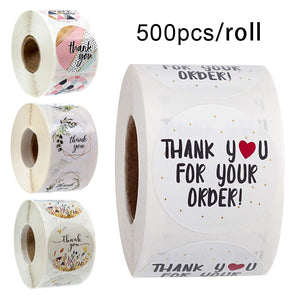 Thank You Stickers 500pcs/roll Handmade Sticker