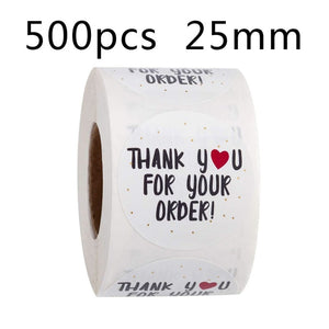 Thank You Stickers 500pcs/roll Handmade Sticker