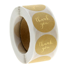 Load image into Gallery viewer, Pink Paper Label Stickers Gold Thank You Sticker
