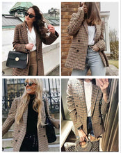 Cargar imagen en el visor de la galería, Fashion Autumn Women Plaid Blazers
