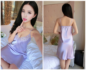 Lace Sleepwear Silk Satin