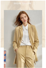 将图片加载到图库查看器，Women Autumn 4 piece set Solid blazer,tanks,high waist pants sold separately
