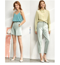 将图片加载到图库查看器，Women Autumn 4 piece set Solid blazer,tanks,high waist pants sold separately
