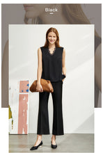 将图片加载到图库查看器，Women Autumn 4 piece set Solid blazer,tanks,high waist pants sold separately
