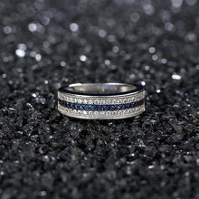 Charger l&#39;image dans la galerie, Silver Ring with Round Sapphire Zircon Gemstone
