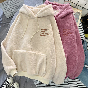 Fleece Flannel Pullover Female Sweatshirt