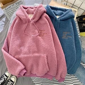 Fleece Flannel Pullover Female Sweatshirt