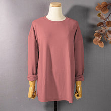 将图片加载到图库查看器，Casual Long Sleeve Loose Bottoming Solid Female Basic Thick Tops
