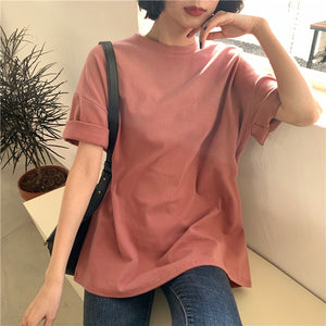 Casual Long Sleeve Loose Bottoming Solid Female Basic Thick Tops
